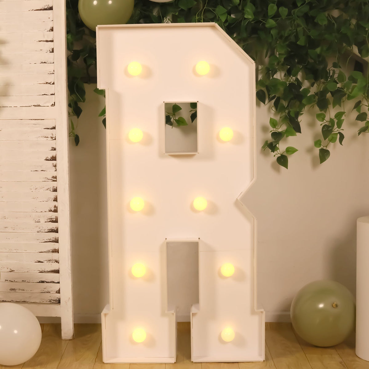 4ft Giant LED Marquee Light Up Letter R White Foam Board