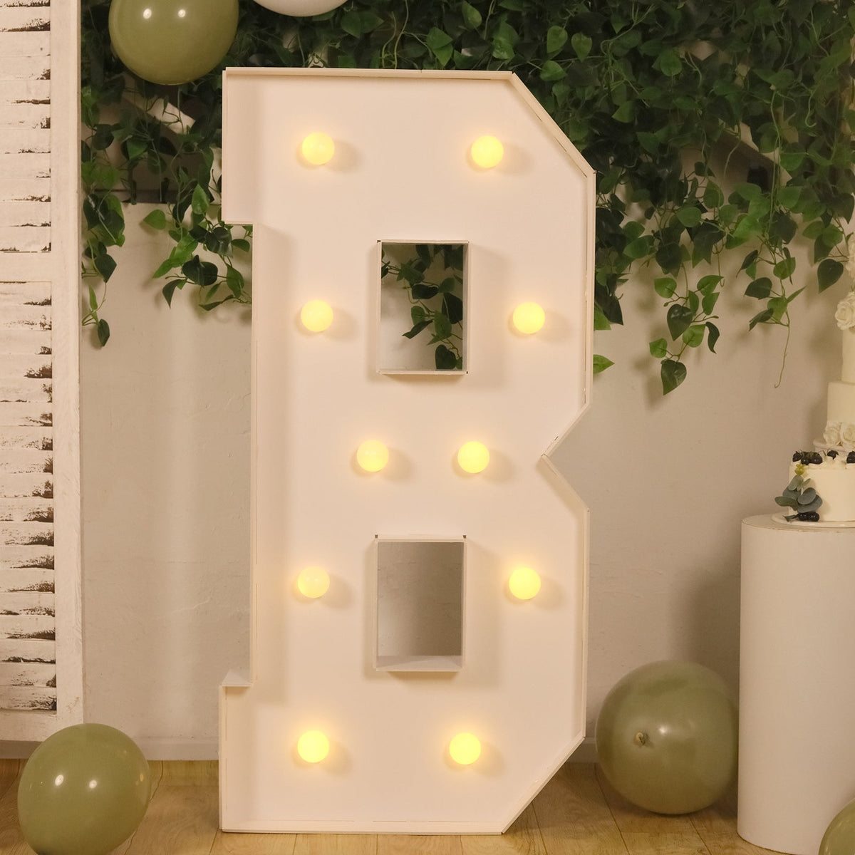4ft Giant LED Marquee Light Up Letter B White Foam Board
