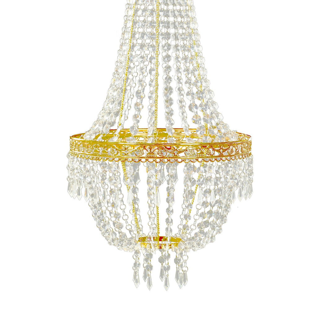 5ft Empire Style Beaded Crystal Chandelier Gold