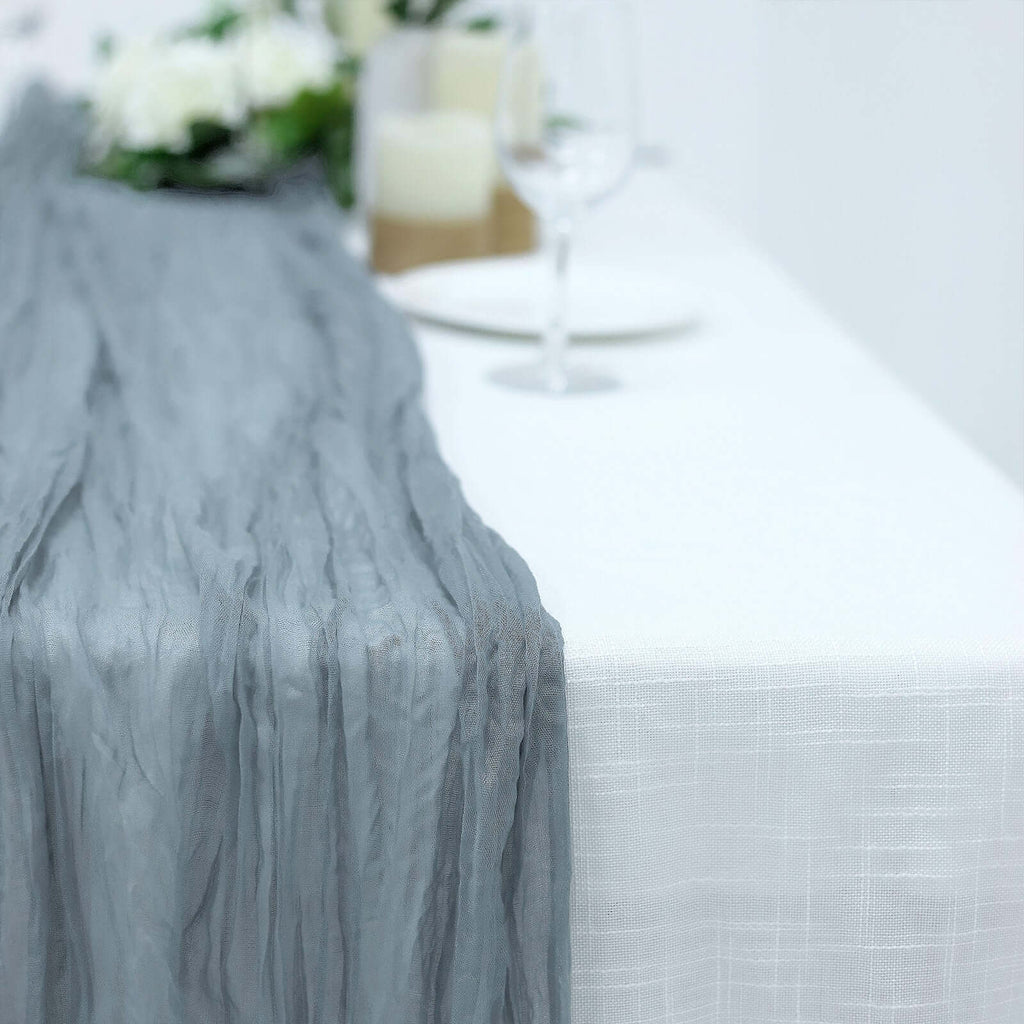 Gauze Cheesecloth 10ft Table Runner Dusty Blue Rustic Boho Style
