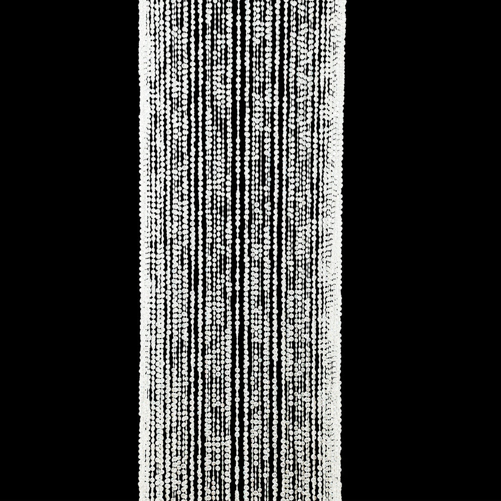 9ft Beaded Crystal Column Chandelier Silver