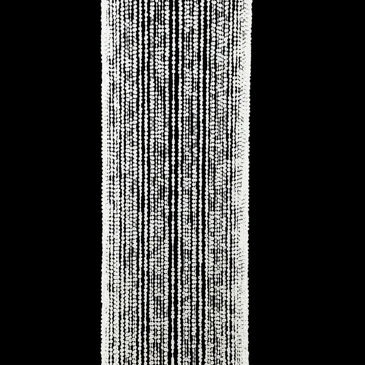 9ft Beaded Crystal Column Chandelier Silver