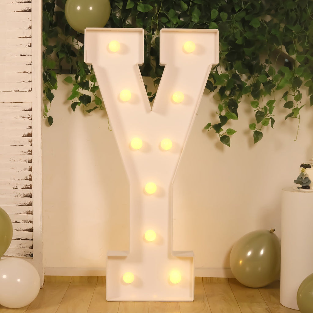 Giant 4ft Foam Board LED Marquee Light Letter Y White