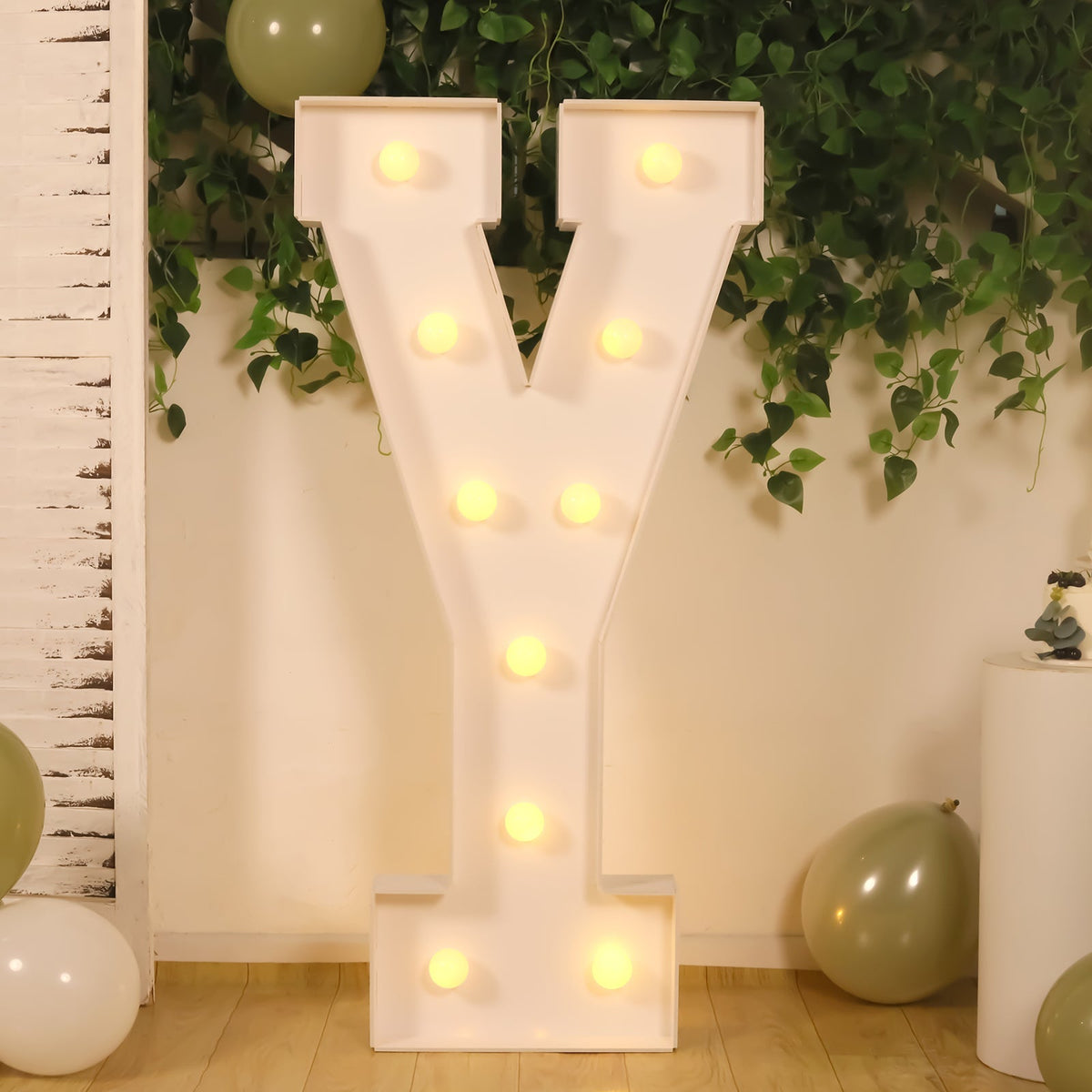 Giant 4ft Foam Board LED Marquee Light Letter Y White