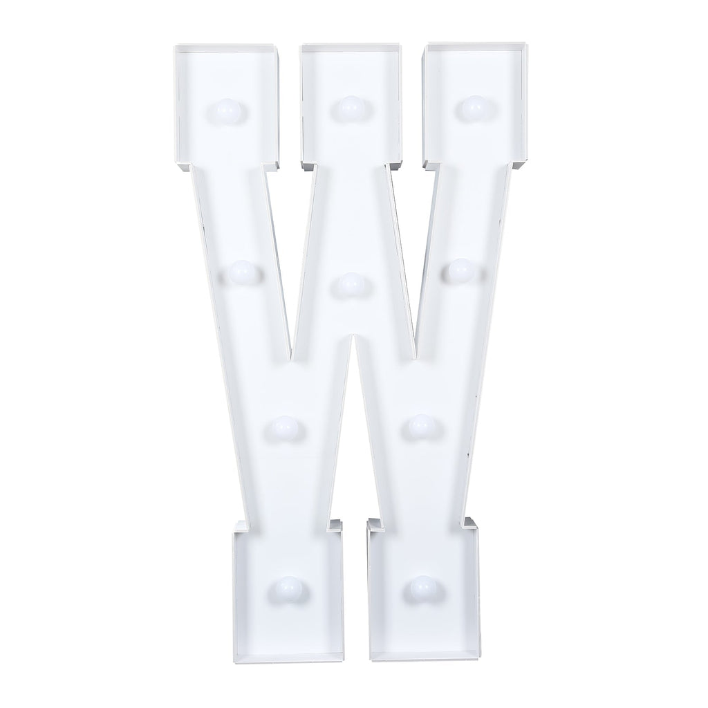 4ft Pre-Cut Foam Board Giant LED Marquee Light Letter W White