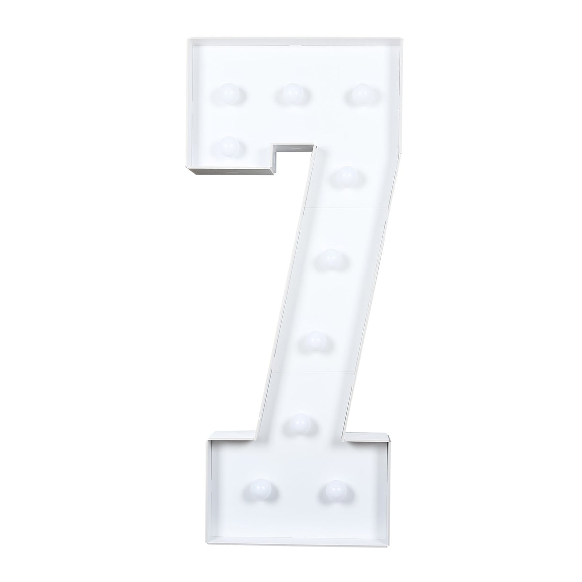 4ft Giant LED Marquee Light Up Number 7 Foam Board White