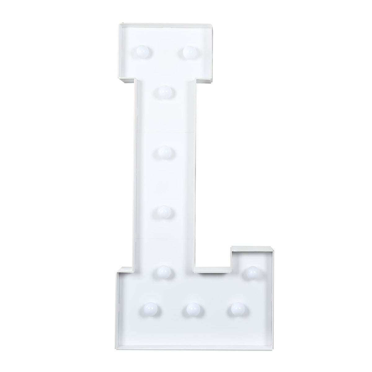 4ft Pre-Cut Foam Board Giant LED Marquee Light Letter L White