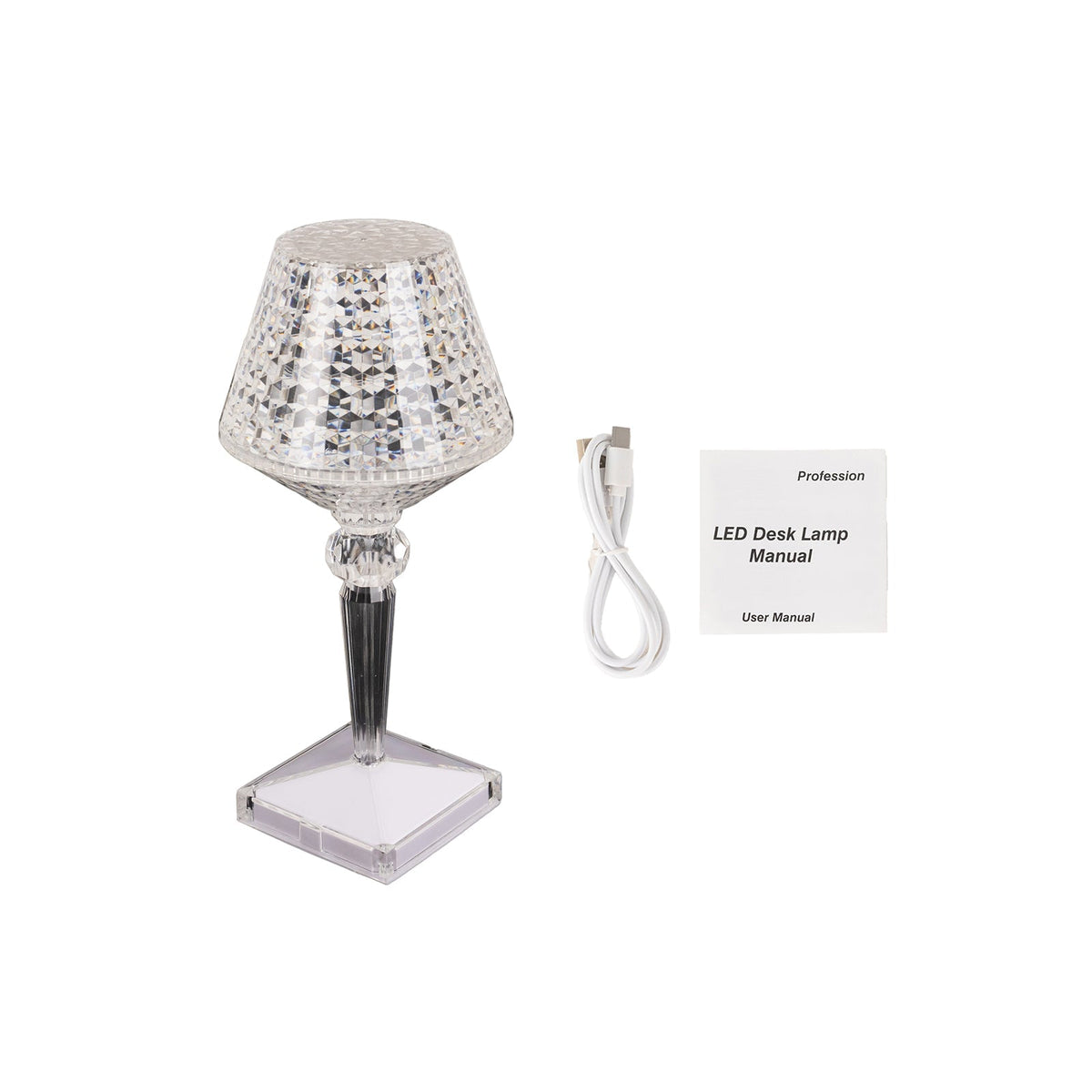 10.5" Acrylic LED Table Lamp Wine Cup Clear