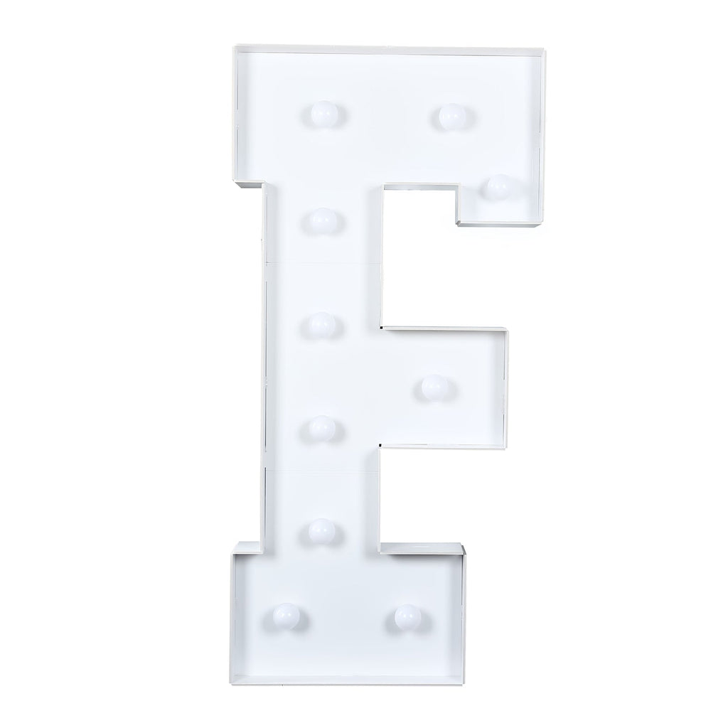 Giant 4ft LED Marquee Light Up Letter F White