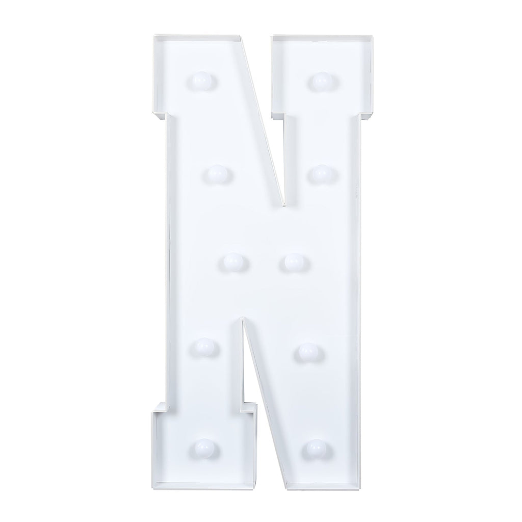 4ft Giant LED Marquee Light up Letter N Foam Board White