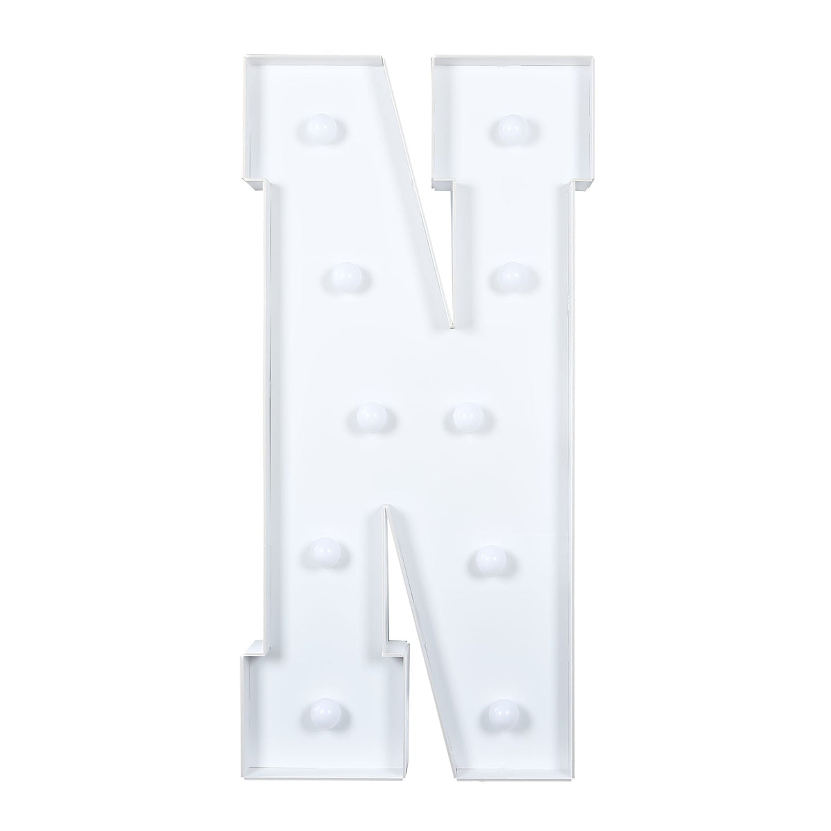 4ft Giant LED Marquee Light up Letter N Foam Board White