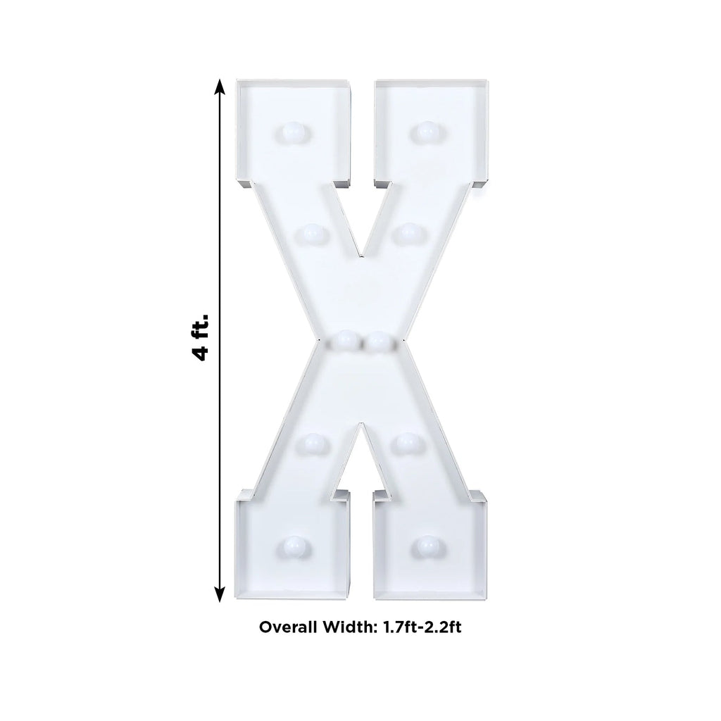4ft Giant LED Marquee Light up Letter X Foam Board White