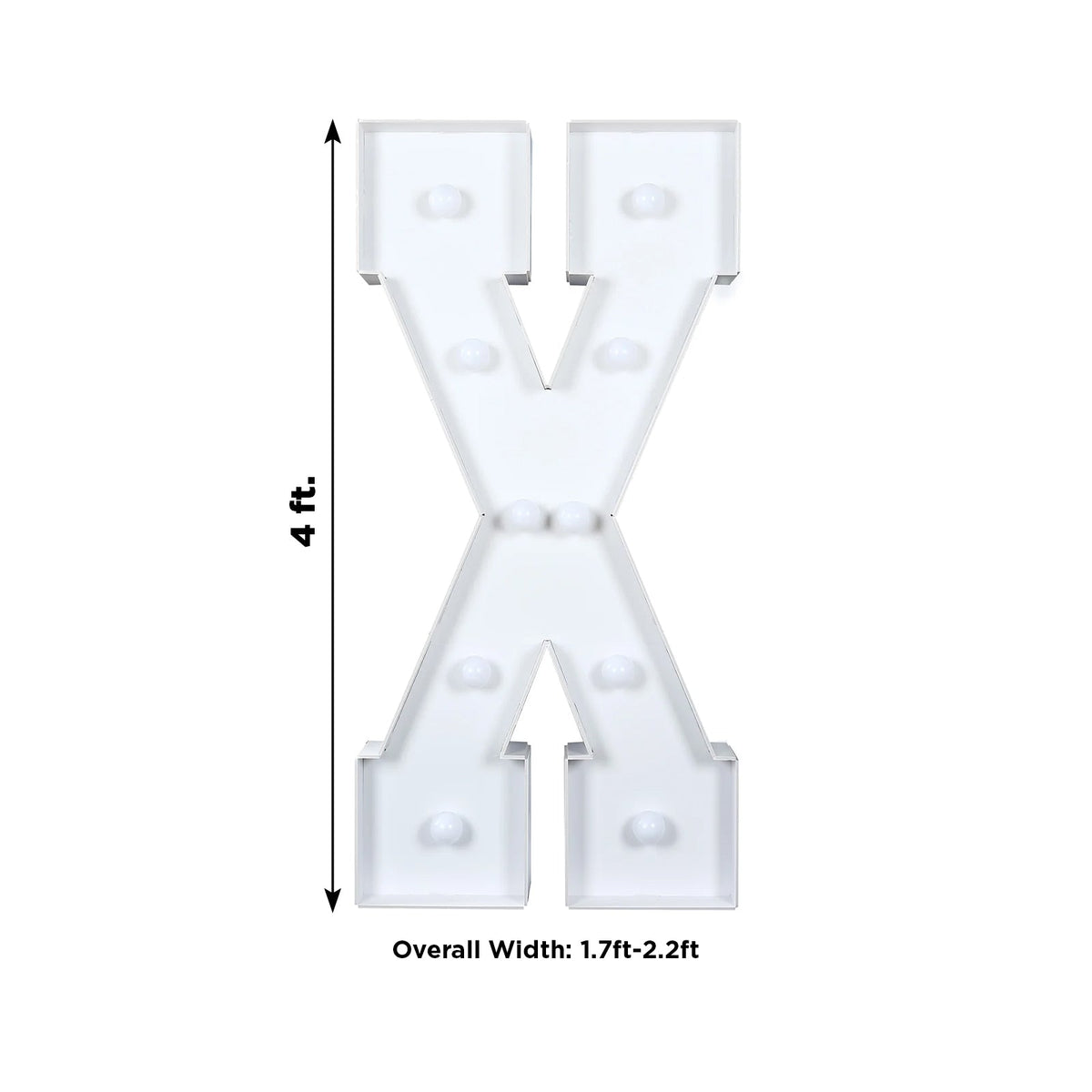 4ft Giant LED Marquee Light up Letter X Foam Board White