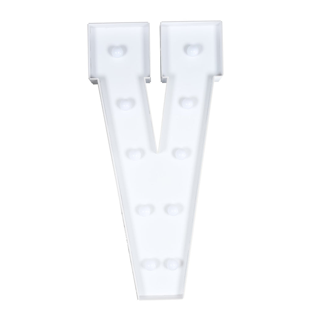 4ft Giant LED Marquee Light up Letter V White