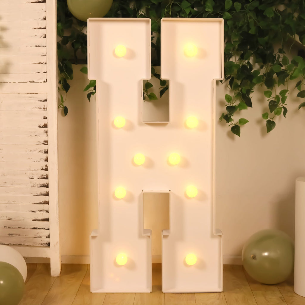Giant LED Marquee Light Up Letter H 4ft White