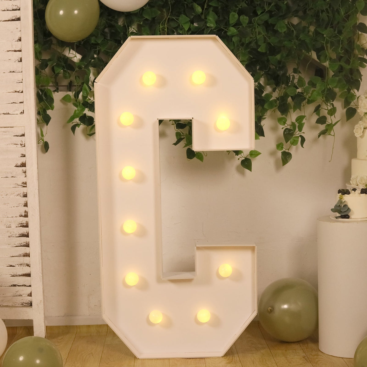 4ft Giant LED Marquee Light Up Letter C White