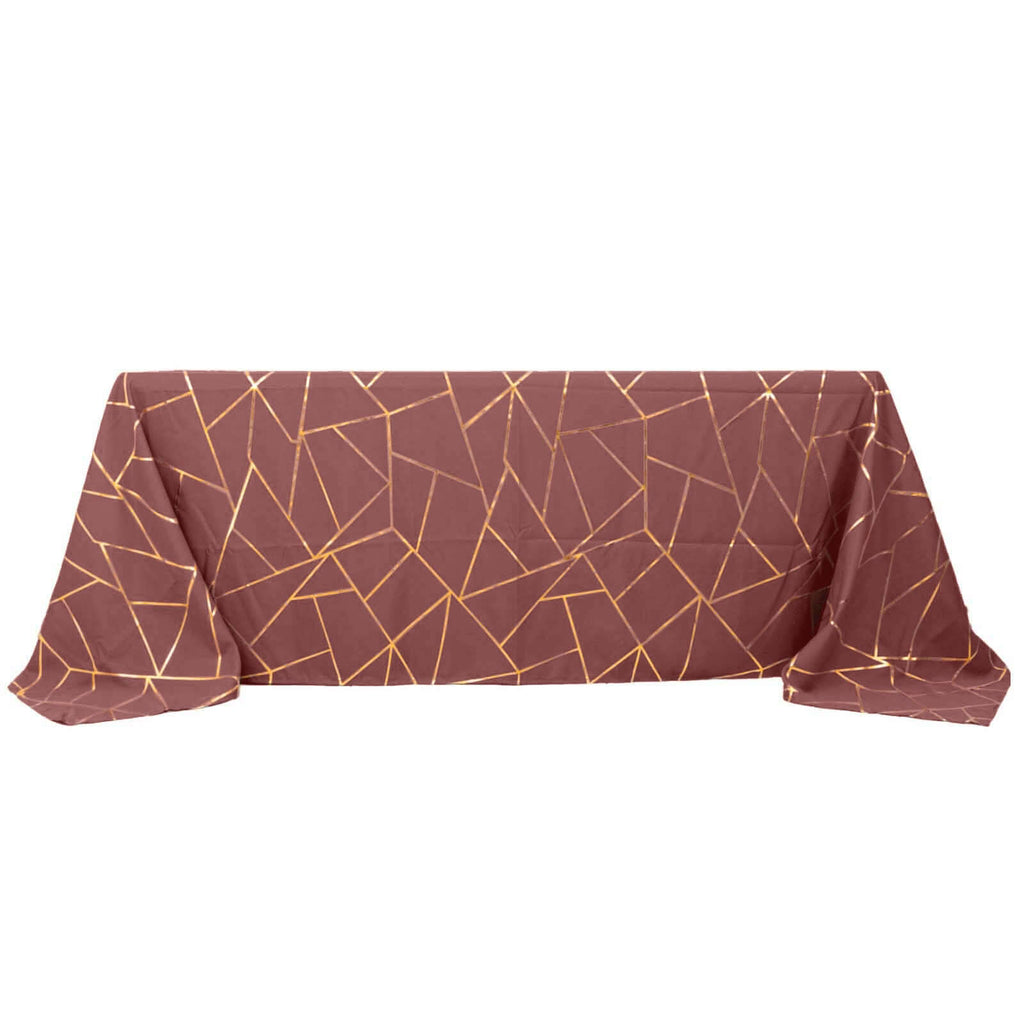 90x132in Rectangular Oblong Polyester Tablecloth Cinnamon Rose