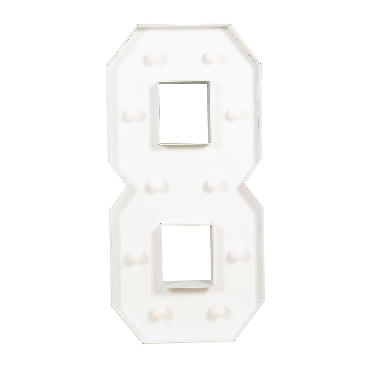 4ft Giant LED Marquee Light up Number 8 Foam Board White