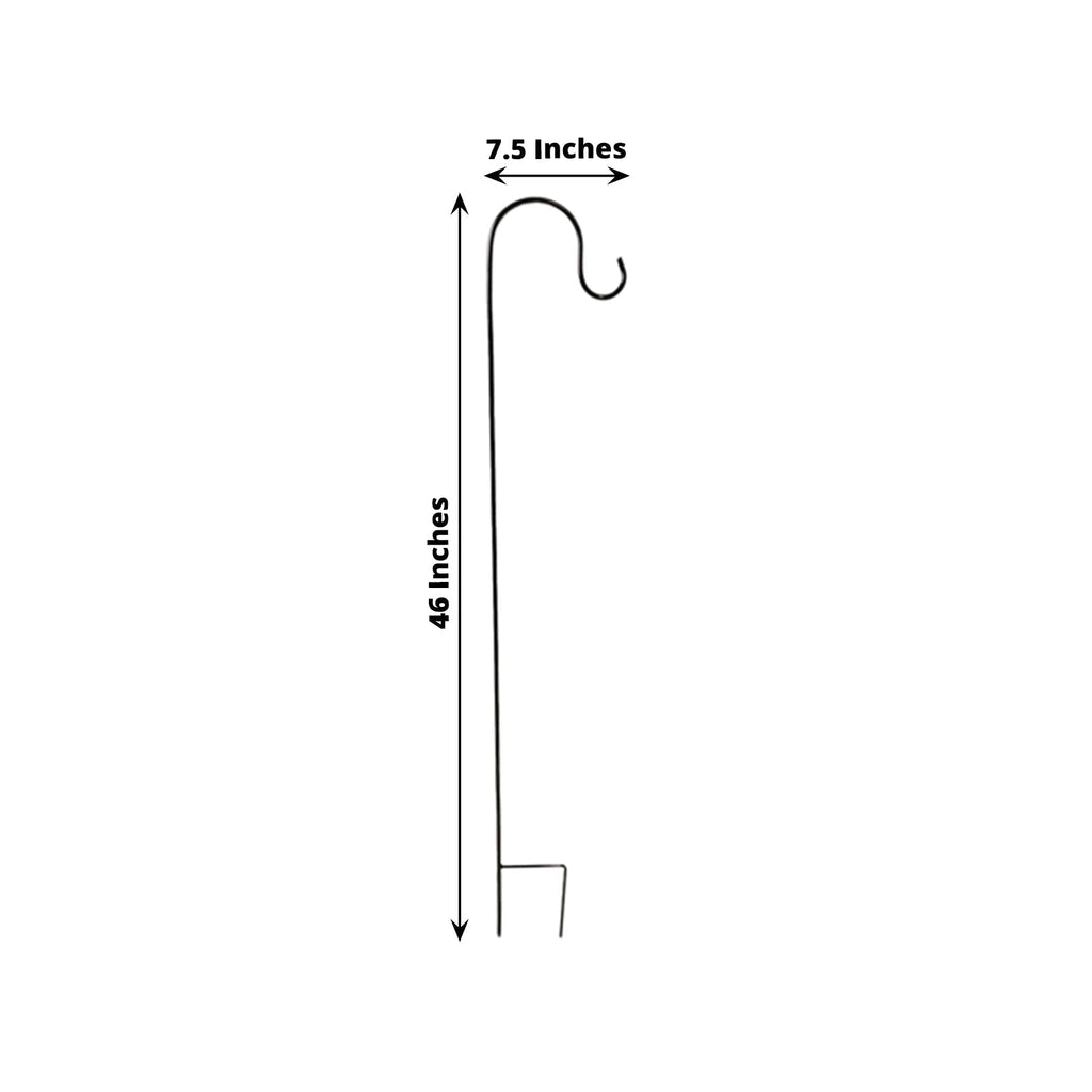 46in Metal Shepherds Hook Lantern Hangers 10 Pack Black