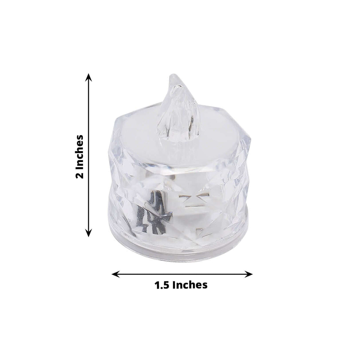 12-Pack 2in Diamond Style Flameless LED Tealight Candles Warm White