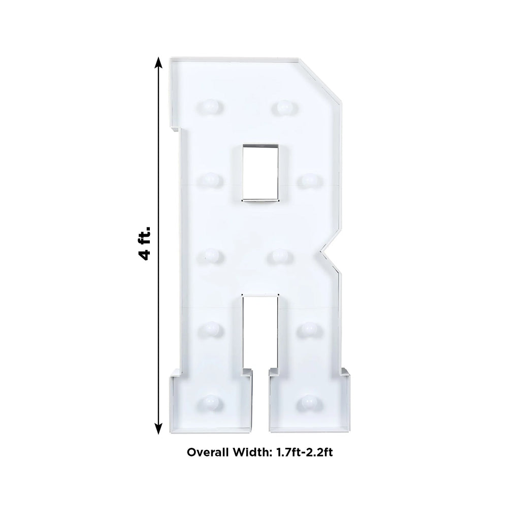 4ft Giant LED Marquee Light Up Letter R White Foam Board