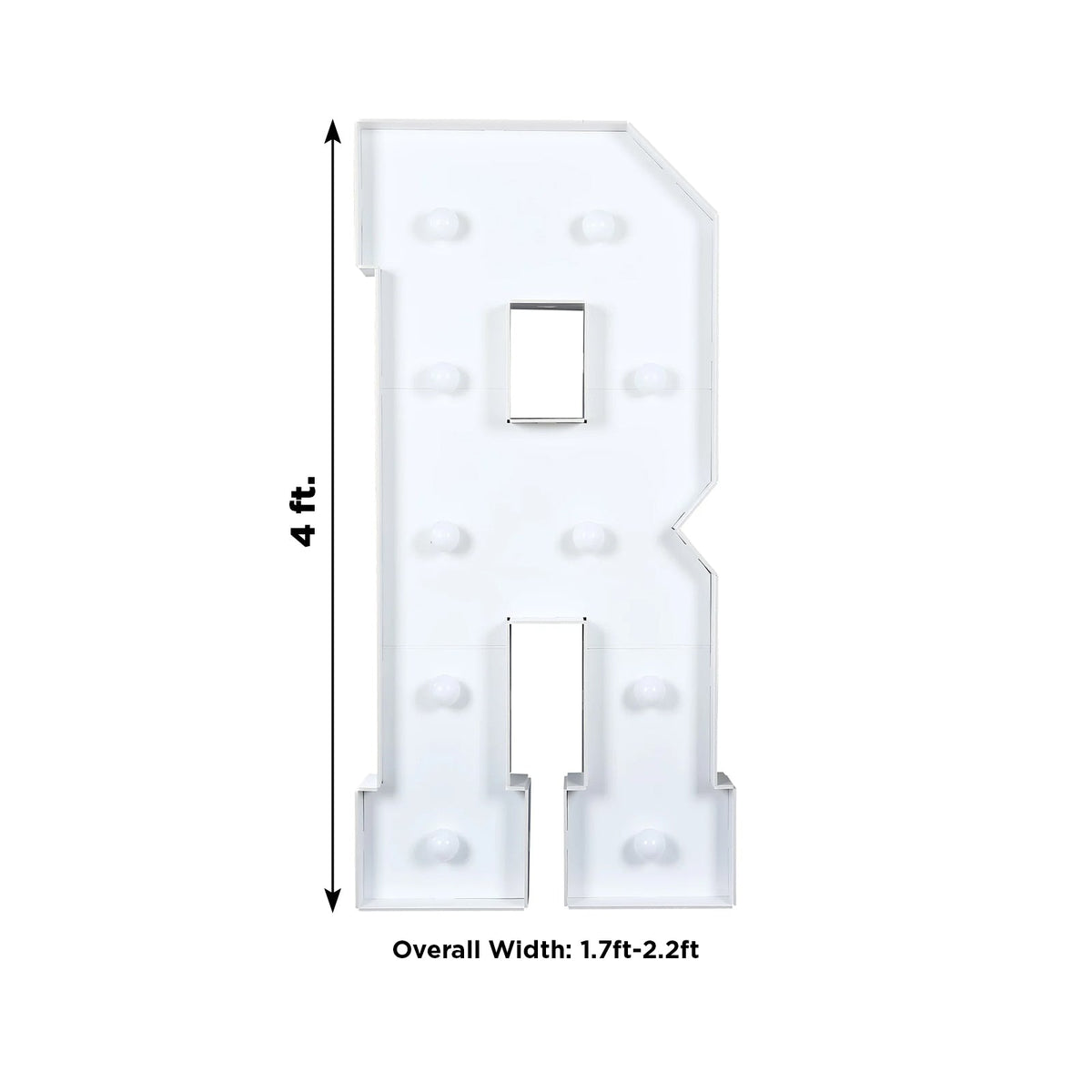 4ft Giant LED Marquee Light Up Letter R White Foam Board