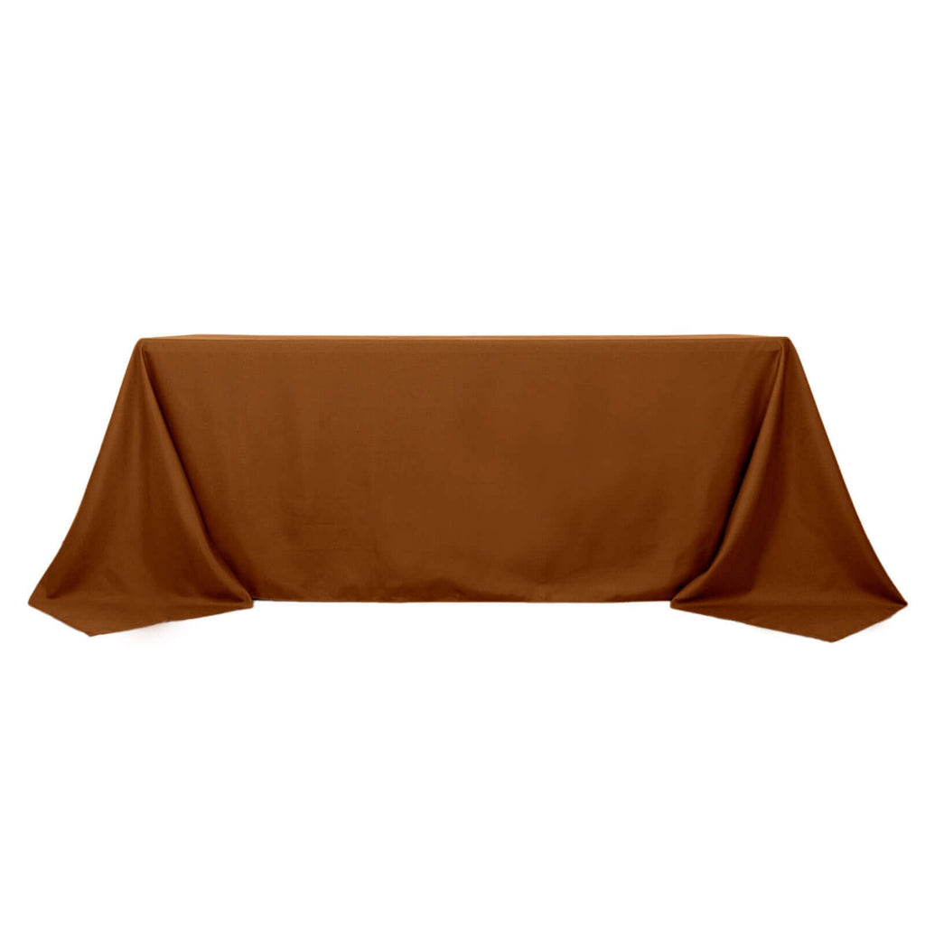 Polyester 90x132 Inch Rectangle Tablecloth Cinnamon Brown