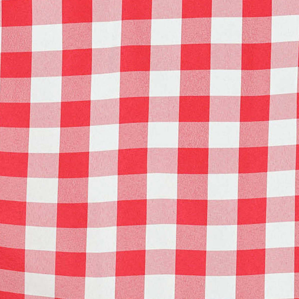 90x132in Rectangular Oblong Polyester Tablecloth White and Red