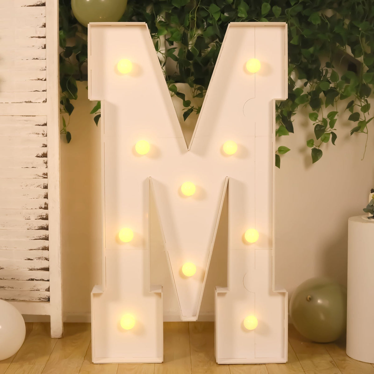 Giant LED Marquee Light Up Letter M 4ft White