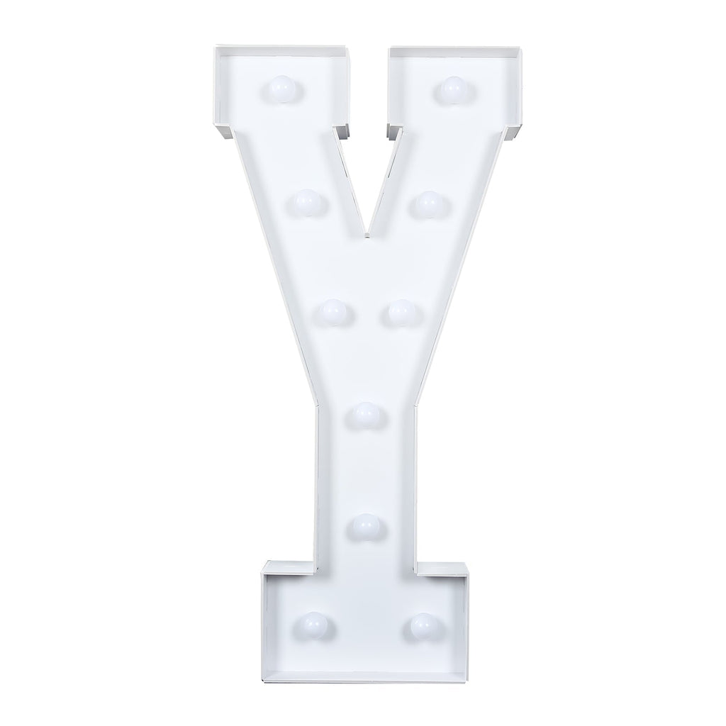 Giant 4ft Foam Board LED Marquee Light Letter Y White