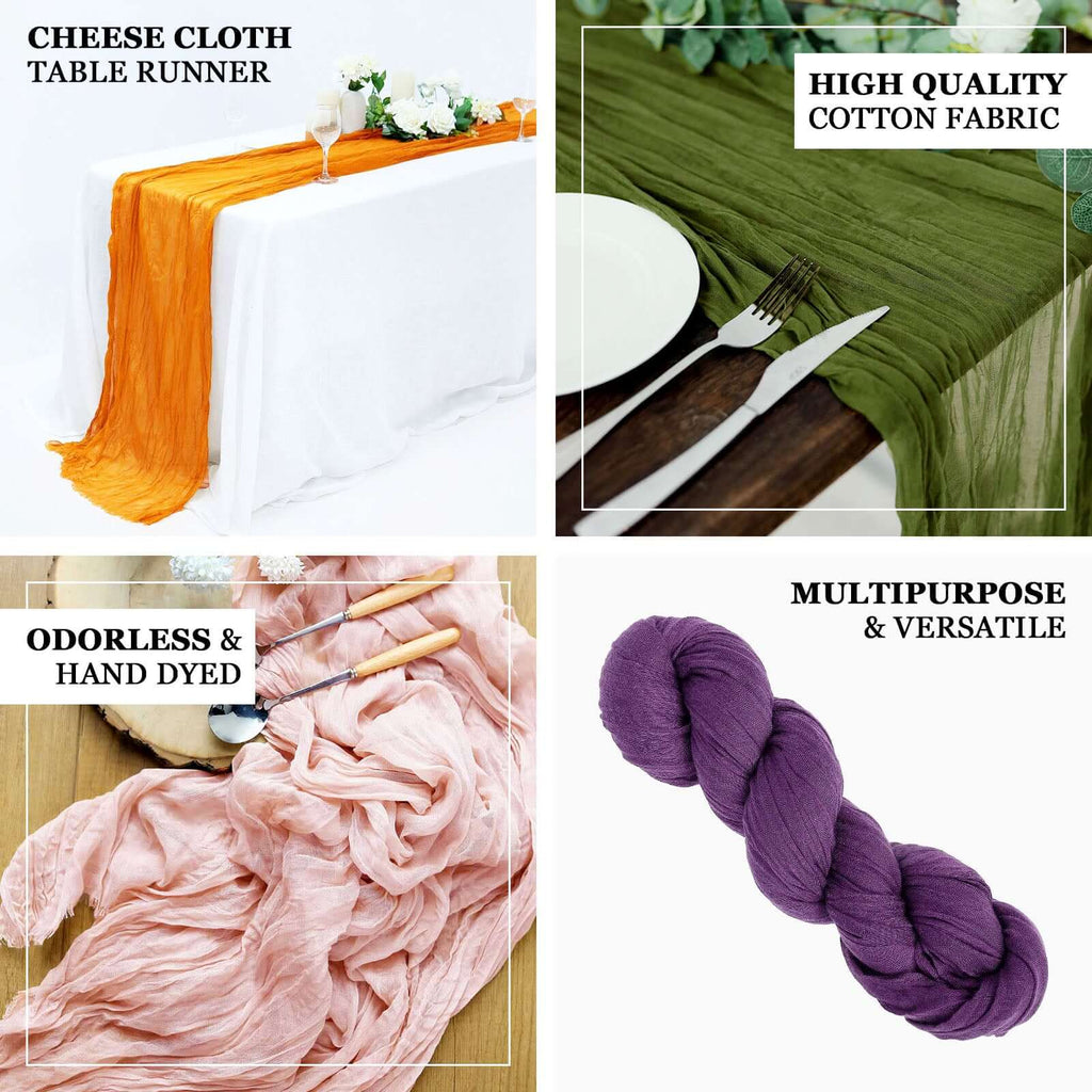 Gauze Cheesecloth 10ft Table Runner Dusty Blue Rustic Boho Style