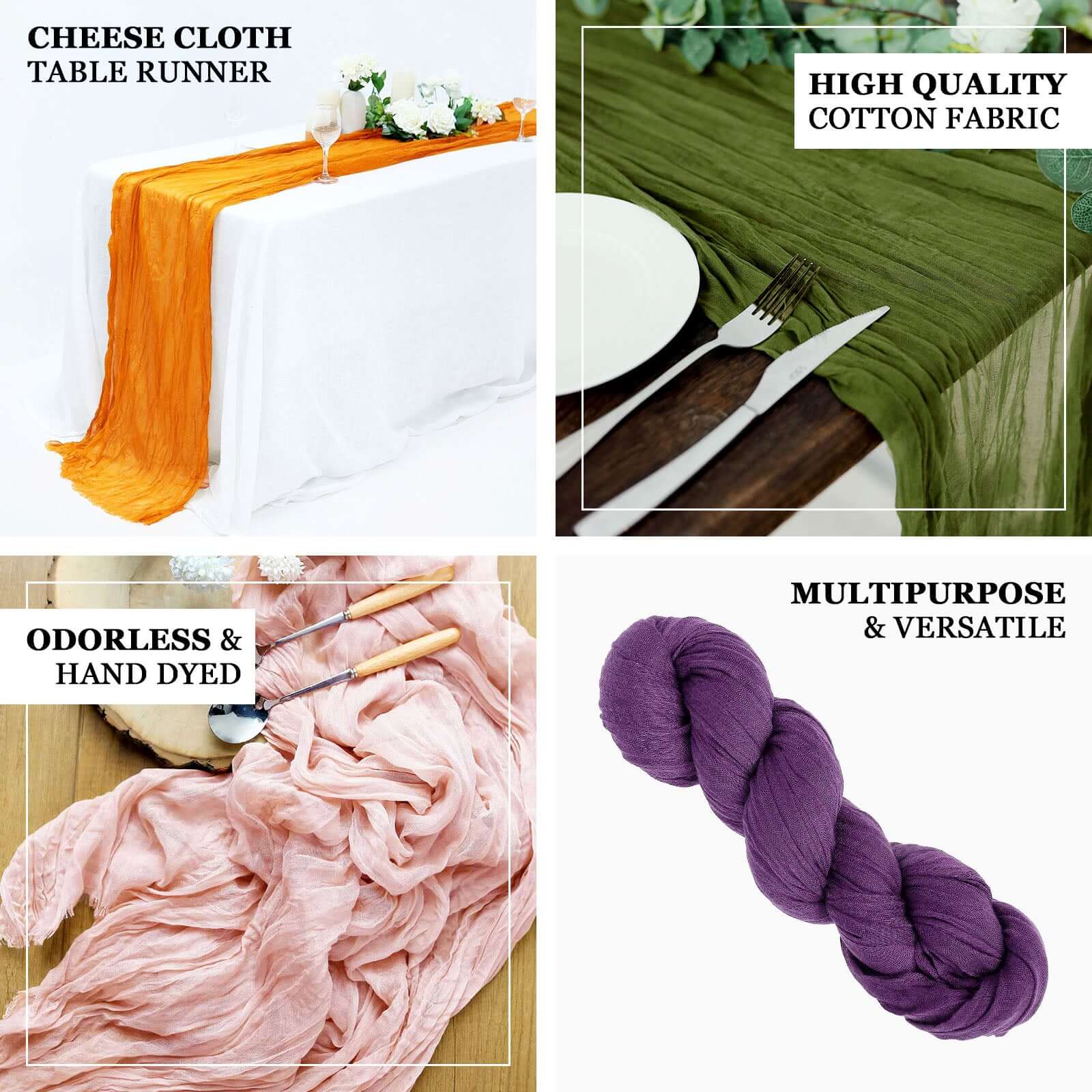 Gauze Cheesecloth 10ft Table Runner Dusty Blue Rustic Boho Style