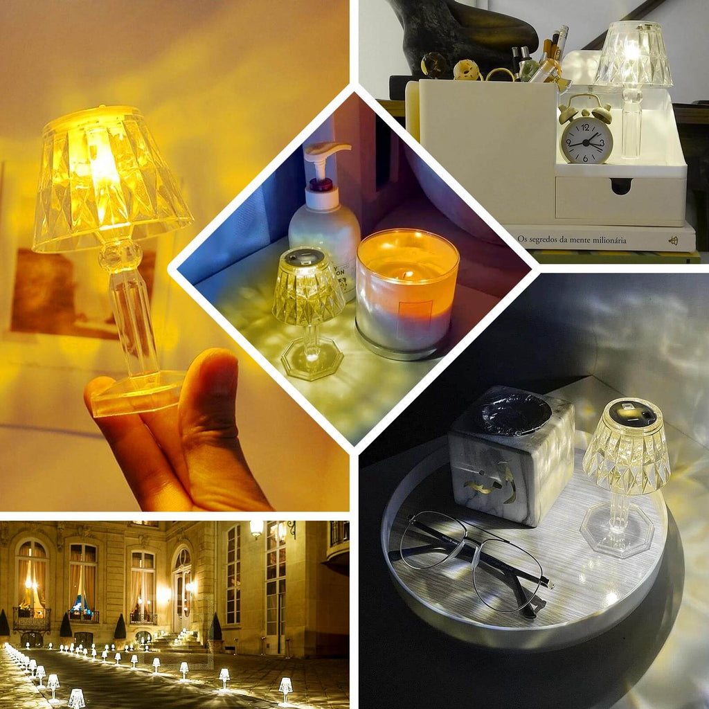 6-Pack 4.5" Crystal Acrylic LED Lamps Clear
