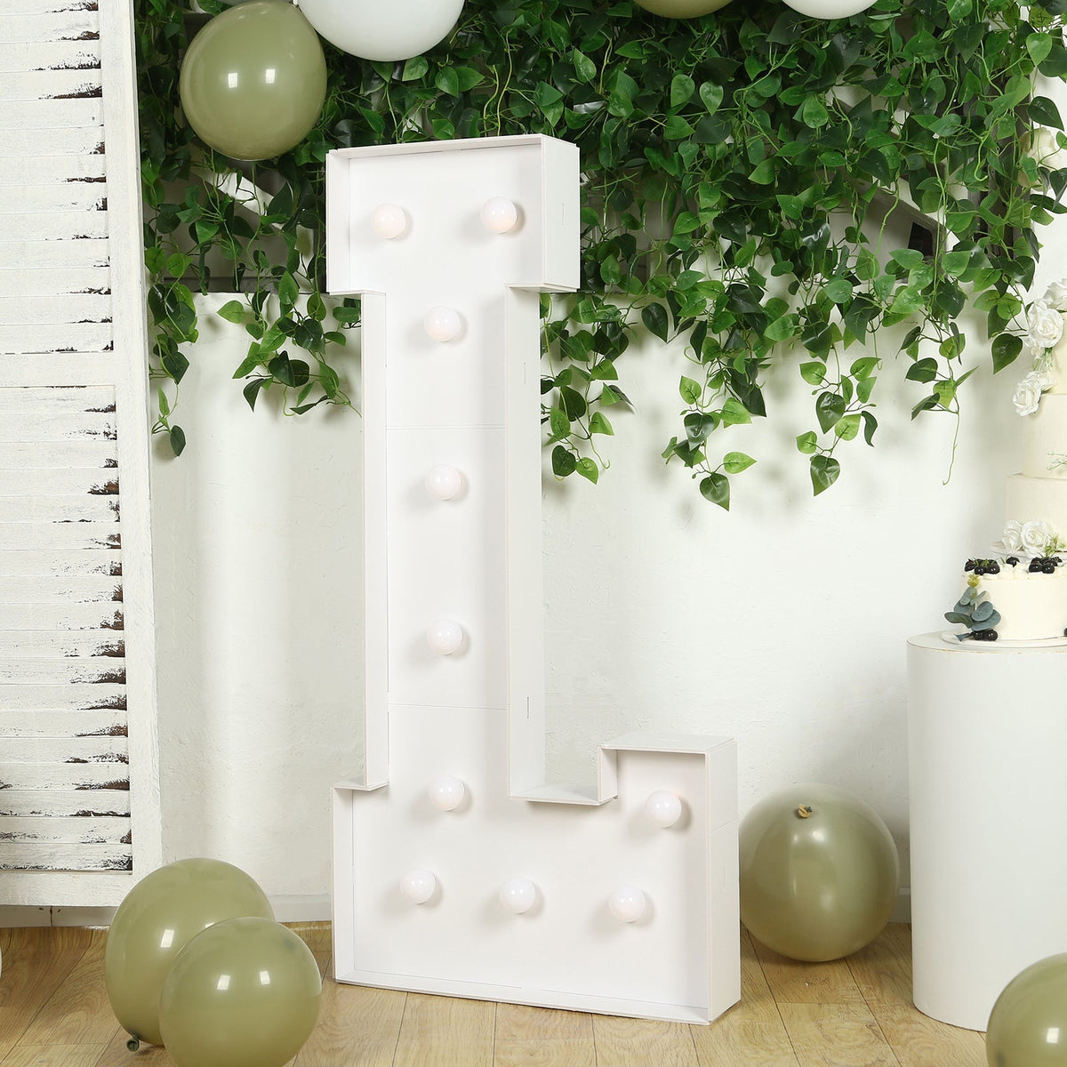 4ft Pre-Cut Foam Board Giant LED Marquee Light Letter L White