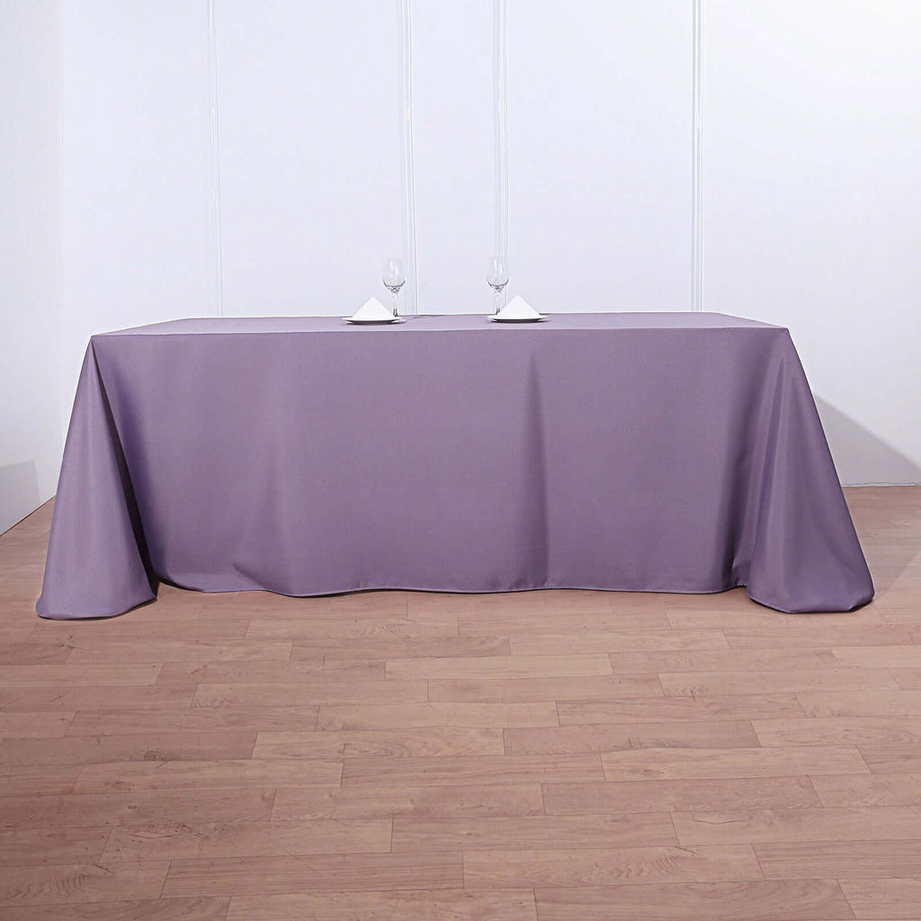 90x132in Rectangular Oblong Polyester Tablecloth Violet Amethyst