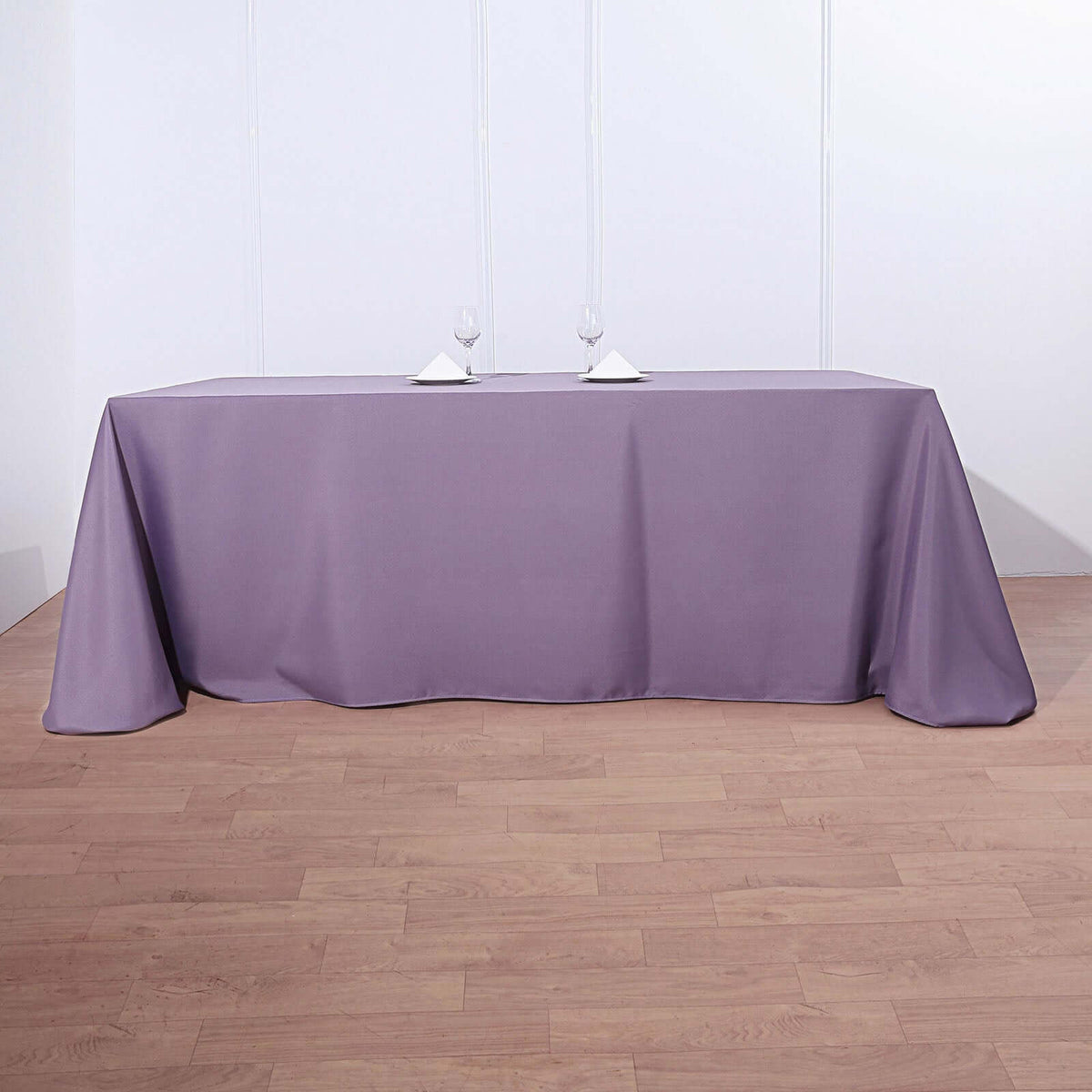90x132in Rectangular Oblong Polyester Tablecloth Violet Amethyst