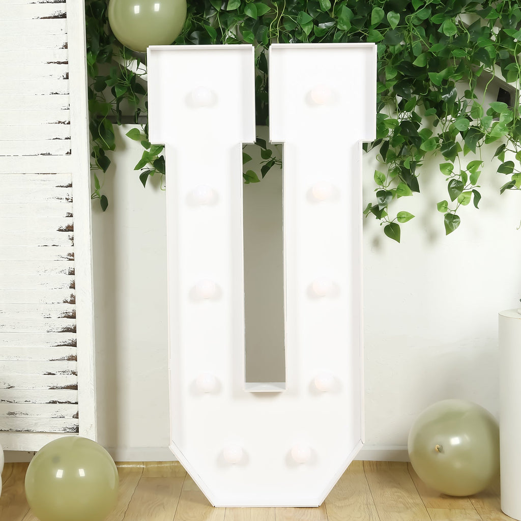 Giant 4ft LED Marquee Light Up Letter U White