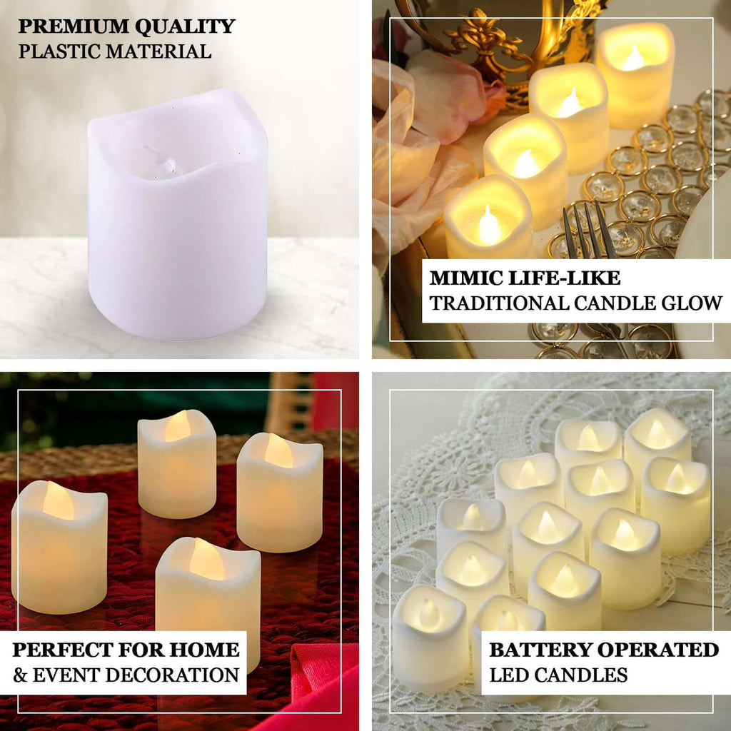 12-Pack 2x1.75in Classic LED Votive Candles White