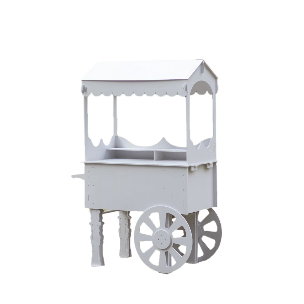 6ft Dessert Cart Display Stand with Wheels White