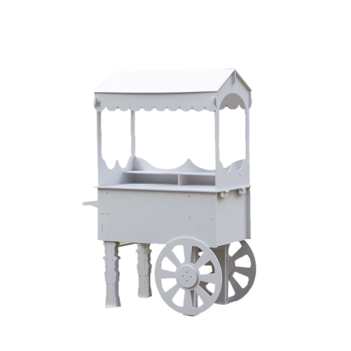 6ft Dessert Cart Display Stand with Wheels White