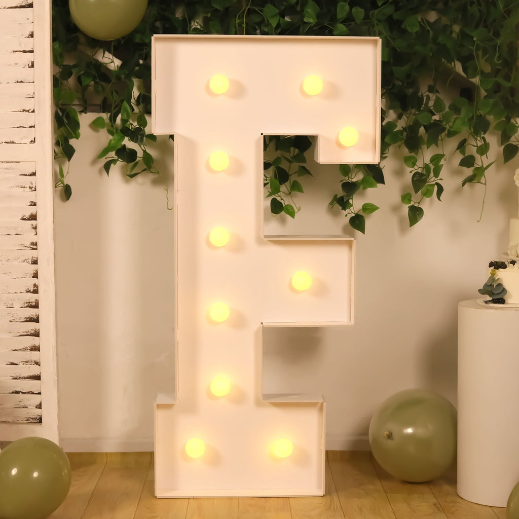 Giant 4ft LED Marquee Light Up Letter F White
