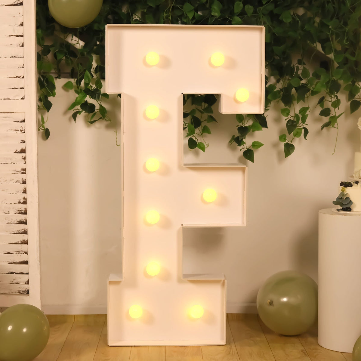 Giant 4ft LED Marquee Light Up Letter F White