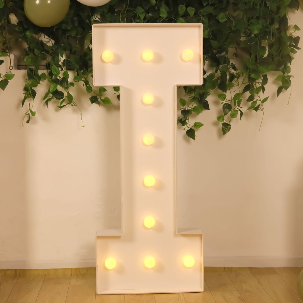 4ft Giant LED Marquee Light Up Letter I White