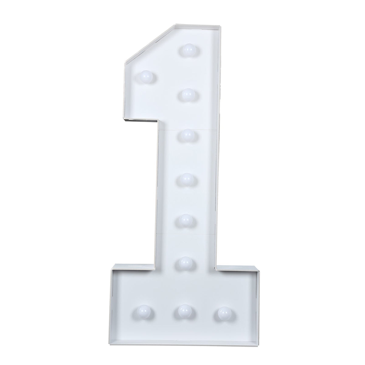 4ft Pre-Cut Foam Board Giant LED Marquee Light Number 1 White