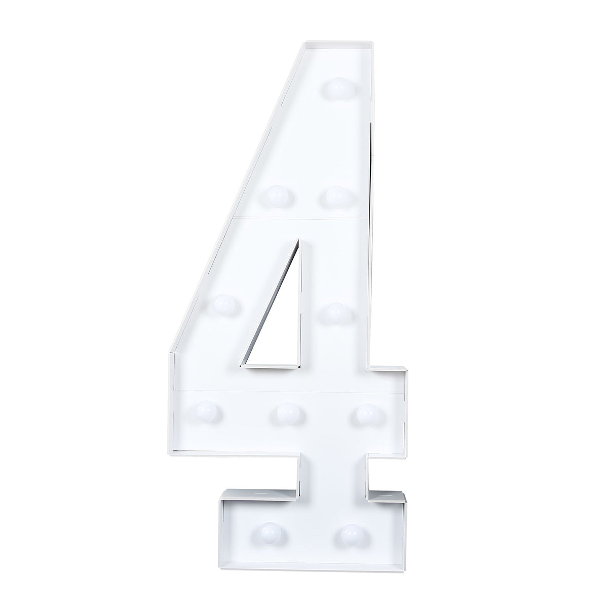 4ft Pre-Cut Foam Board Giant LED Marquee Light Number 4 White