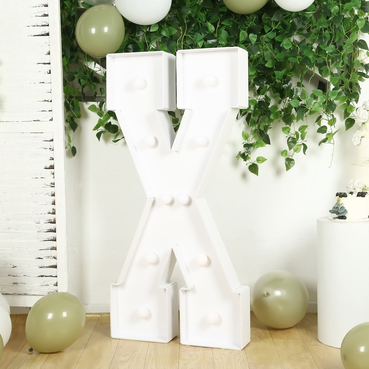 4ft Giant LED Marquee Light up Letter X Foam Board White