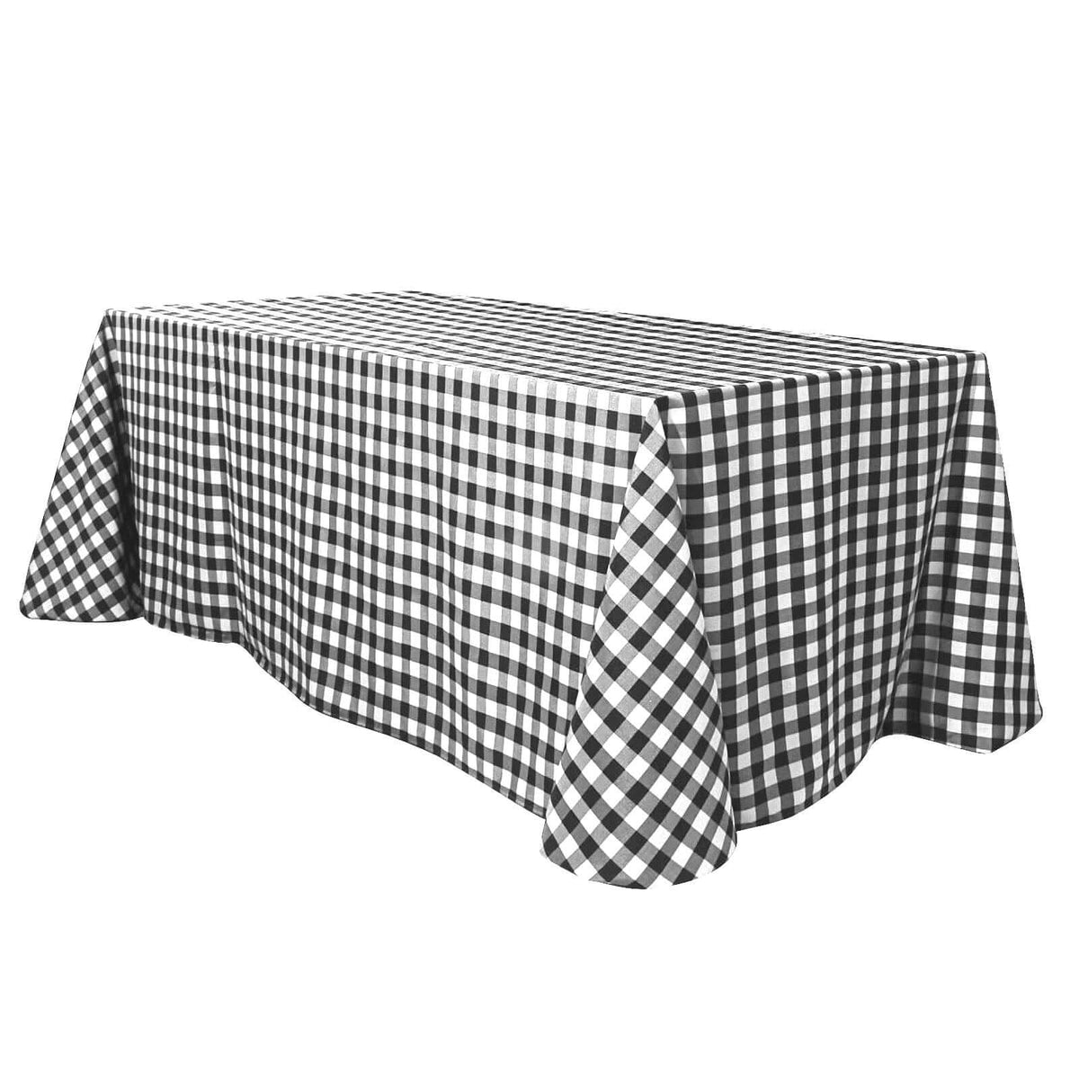 90x132in Rectangular Oblong Polyester Tablecloth White/Black