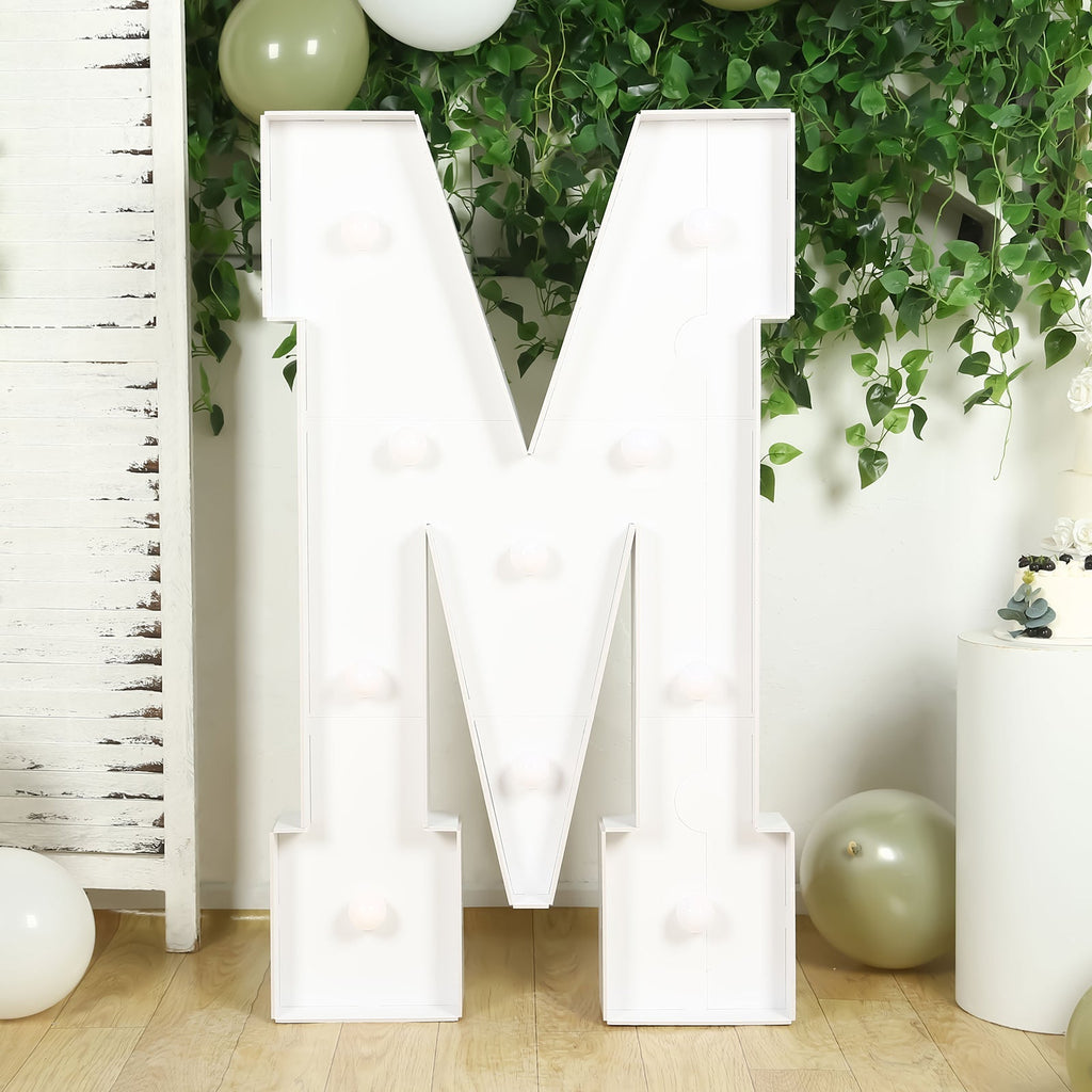 Giant LED Marquee Light Up Letter M 4ft White