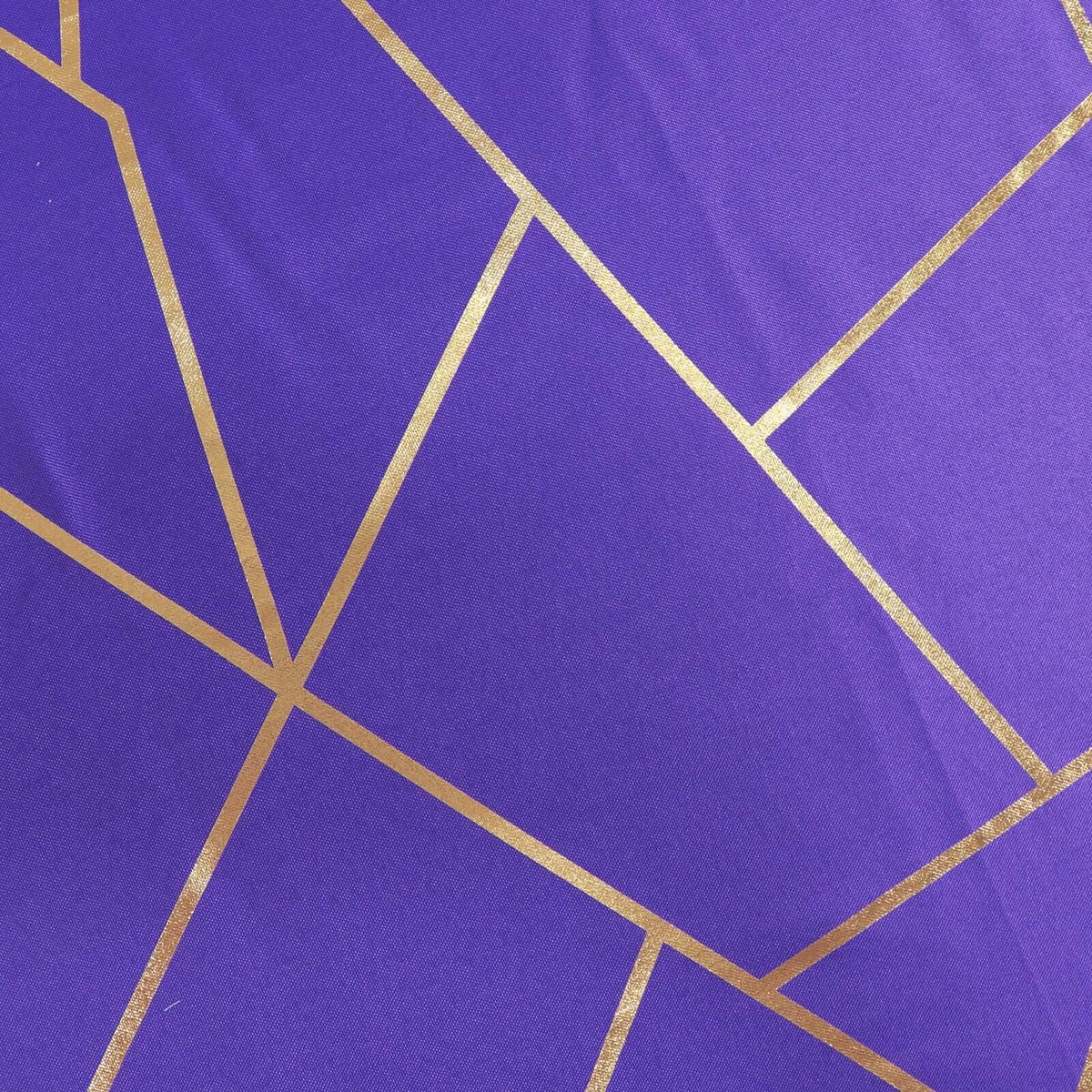 Polyester 90x132 Inch Rectangle Tablecloth Purple with Gold Foil