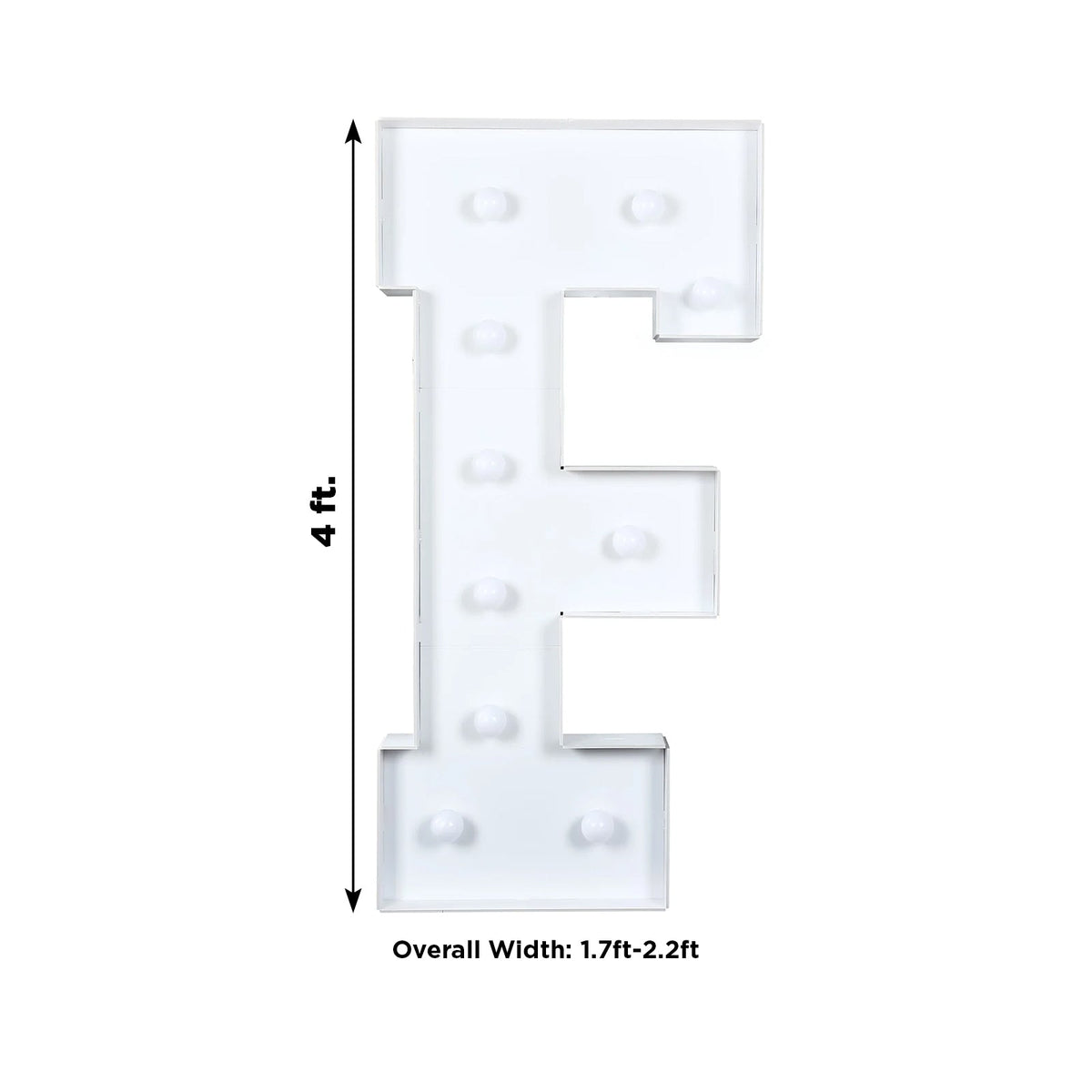 Giant 4ft LED Marquee Light Up Letter F White